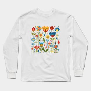 Floral Folk Art Long Sleeve T-Shirt